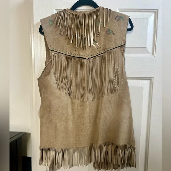 Hand painted fringe vest - Picture 6 of 7